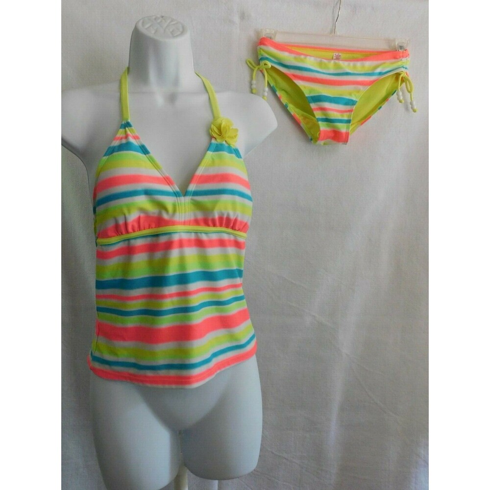 Justice Plus Size Girls Two Piece Swim Suit Size 14 1/2 plus